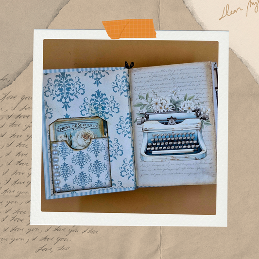💙 Daydream in Blue – Handmade Vintage Journal