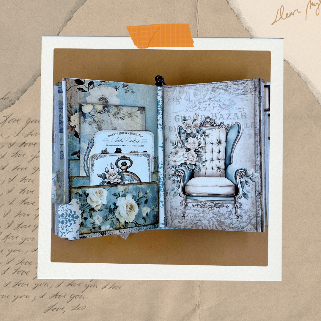 π Daydream in Blue β Handmade Vintage Journal