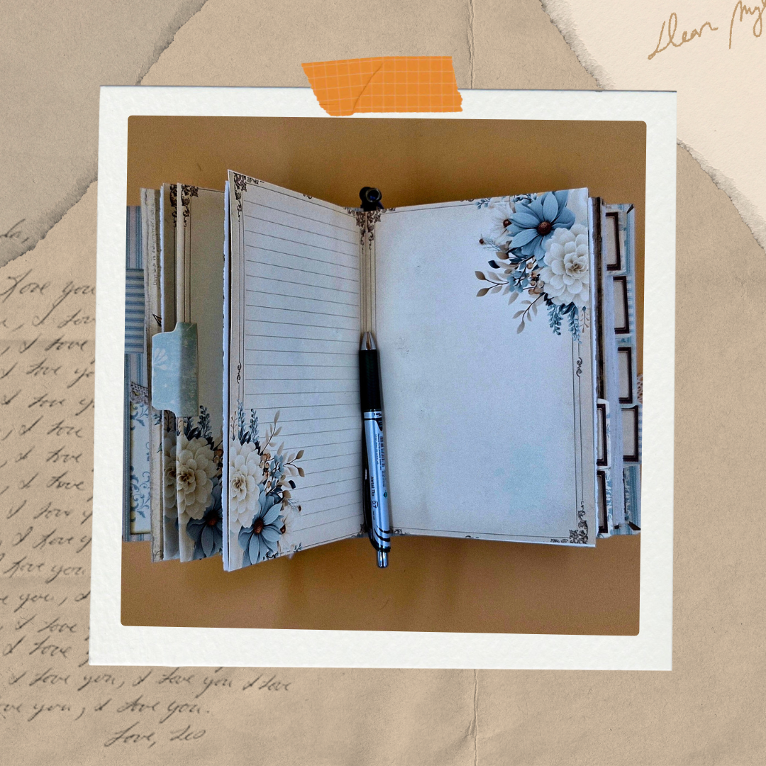 💙 Daydream in Blue – Handmade Vintage Journal