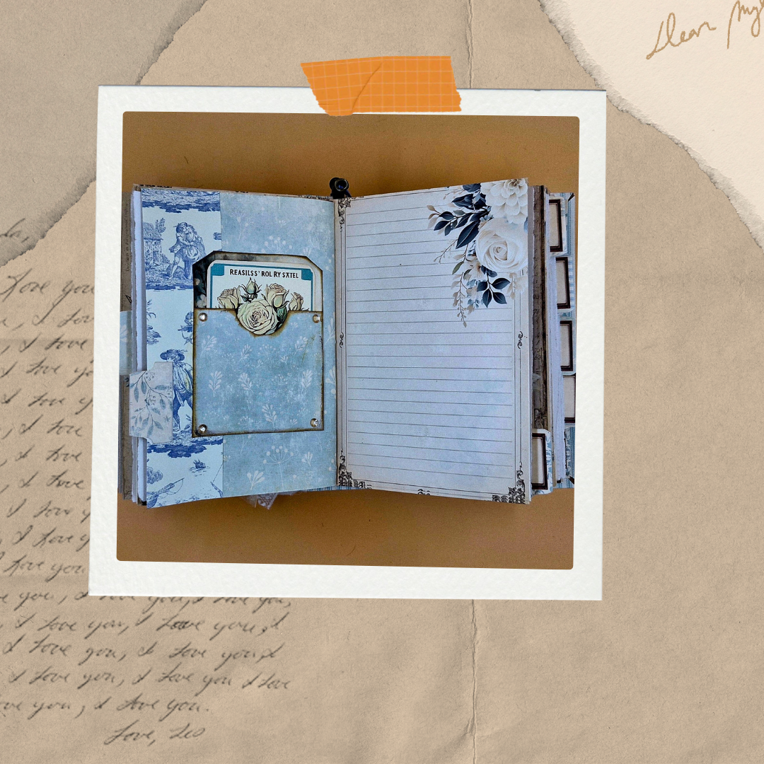 💙 Daydream in Blue – Handmade Vintage Journal